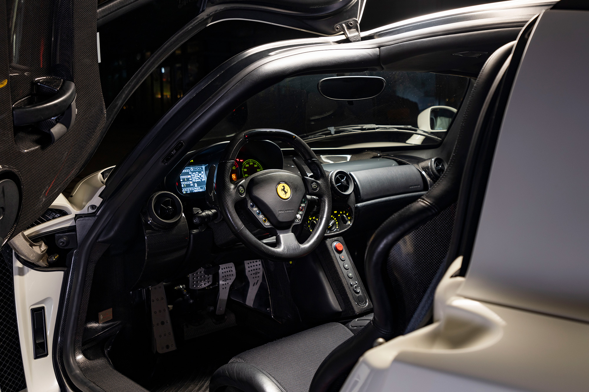 White Enzo Ferrari interior